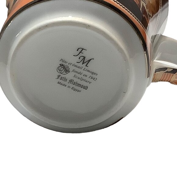 FM Fathy Fathi Mahmoud Egyptian Egypt Chariot Pharaoh Artisan Tea Cup Porcelain - Picture 6 of 11